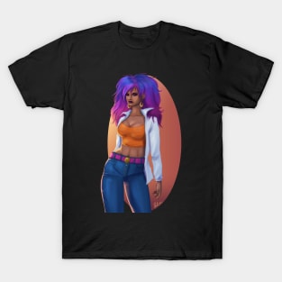 80s inspired neon pinup in jeans T-Shirt